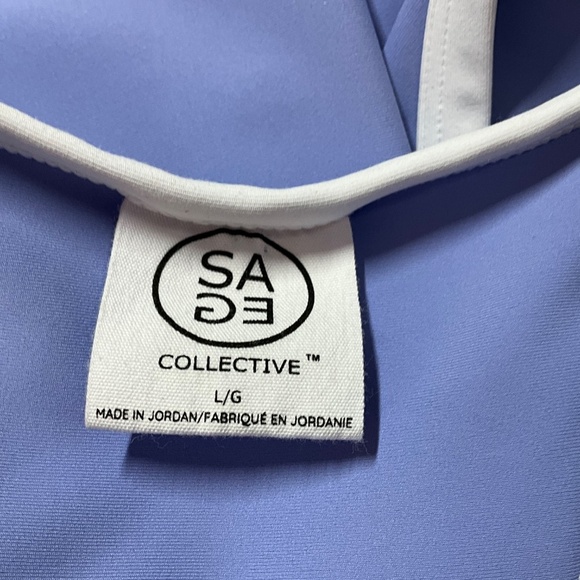 SAGE COLLECTIVE Periwinkle Sport / Tennis Dress w/ Shorts 1/4 Zip Front Sz L - Picture 6 of 13